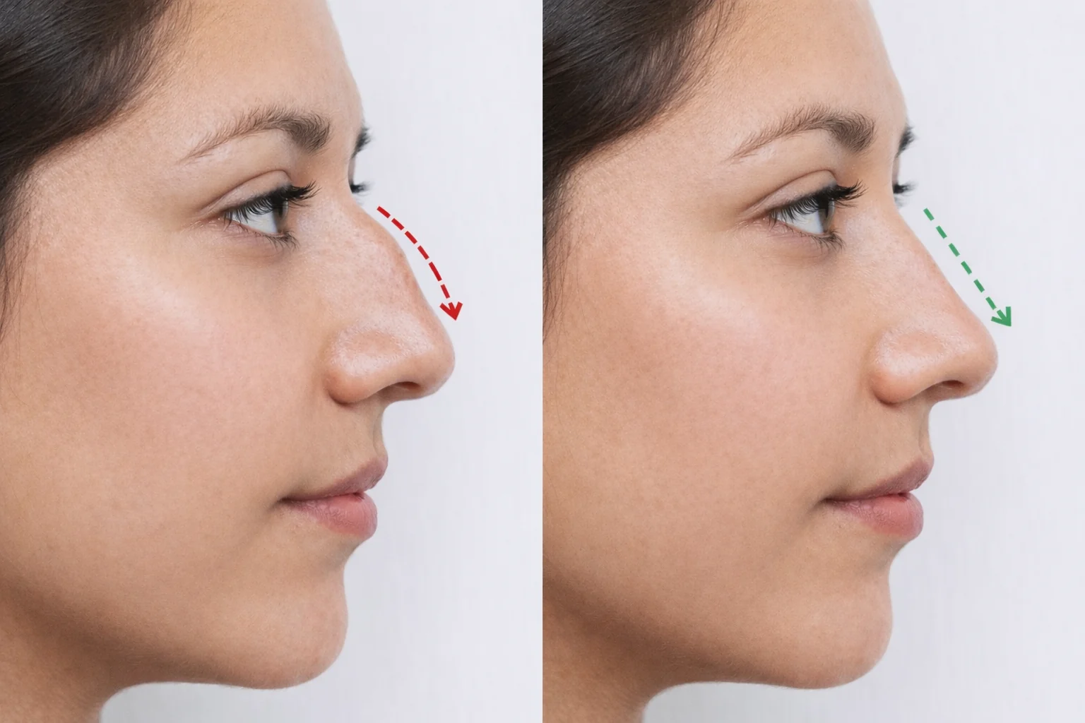 Aplicación de ácido hialurónico en nariz y labios